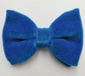 Vintage blue velvet bow tie clip on style mens evening dress wear